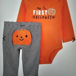 Carter's Orange Pumpkin Halloween Set